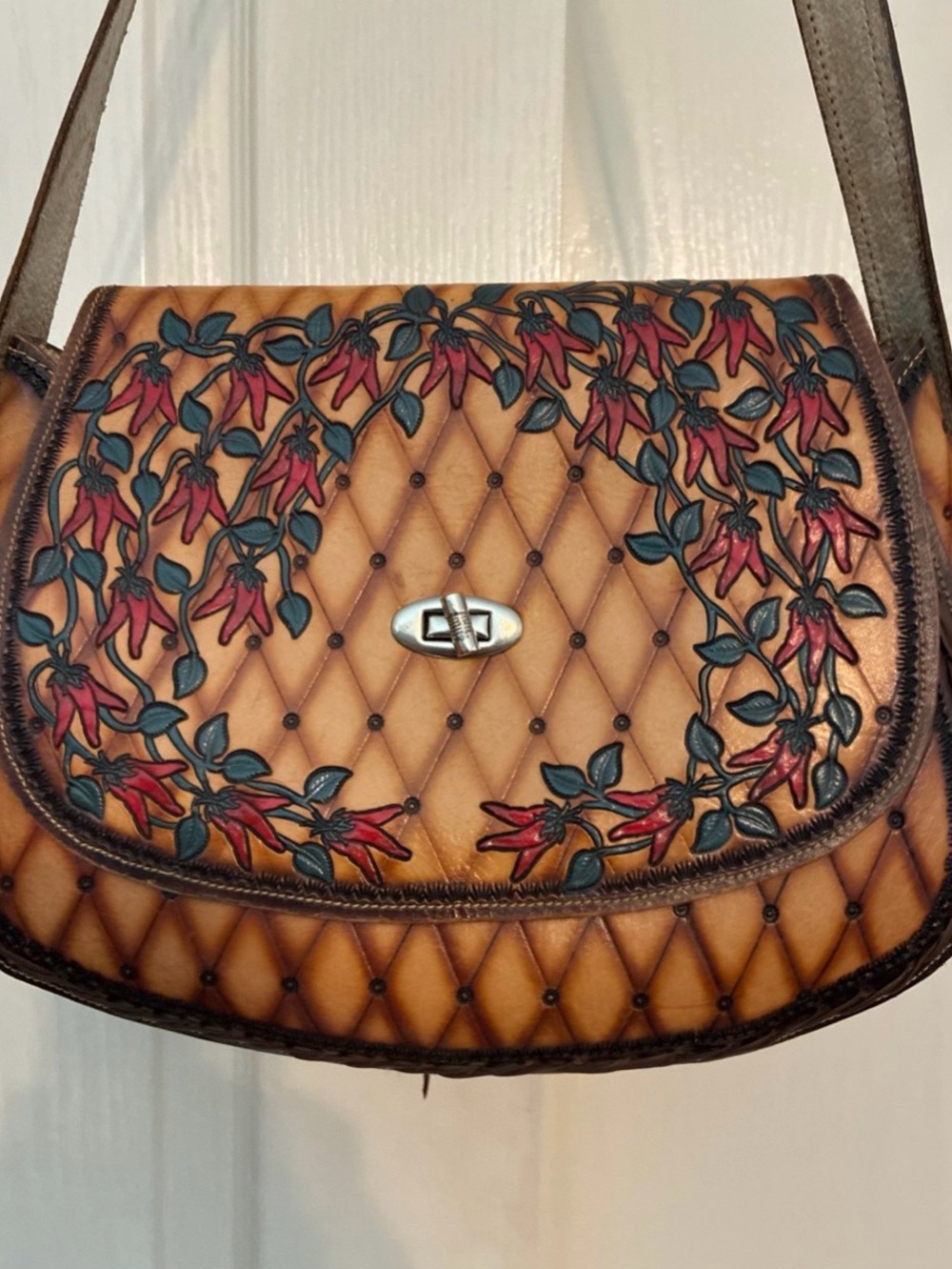 Leather Purse Made in Mexico Chili Peppers